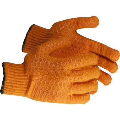 Перчатки ЗУБР трикотажные, с противоскользящим двусторонним перекрестным покрытием, S-M