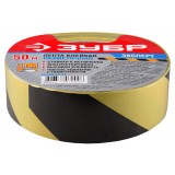 Разметочная клейкая лента, ЗУБР Эксперт 12249-50-50, цвет желто-черный, 50мм х 50м