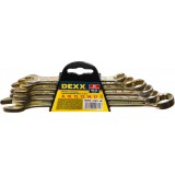 Набор DEXX: Ключи комбинированные гаечные, желтый цинк, 8-17мм, 6шт
