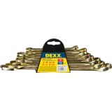 Набор DEXX: Ключи комбинированные гаечные, желтый цинк, 8-22мм, 8шт