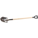 Лопата штыковая для земляных работ из нержавеющей стали, деревянный черенок, с рукояткой, ЗУБР Профессионал