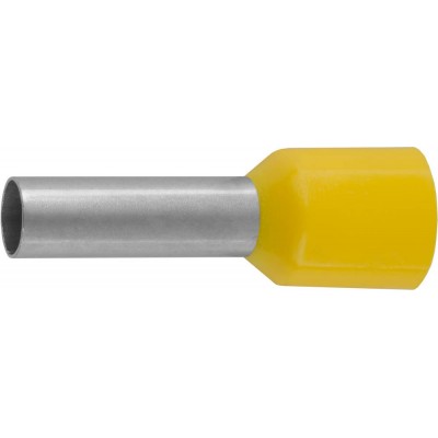 Наконечник СВЕТОЗАР штыревой, изолированный, для многожильного кабеля, желтый, 6,0 мм2, 10шт