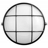 Светильник уличный СВЕТОЗАР влагозащищенный с решеткой, круг, цвет черный, 100Вт